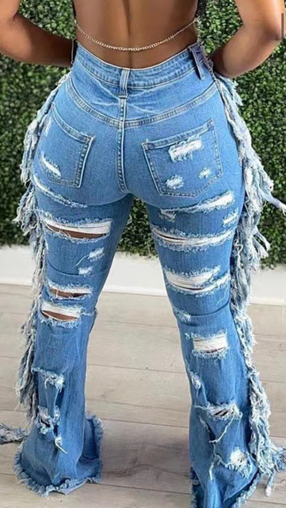 "Bad Girl" Fringe Jeans