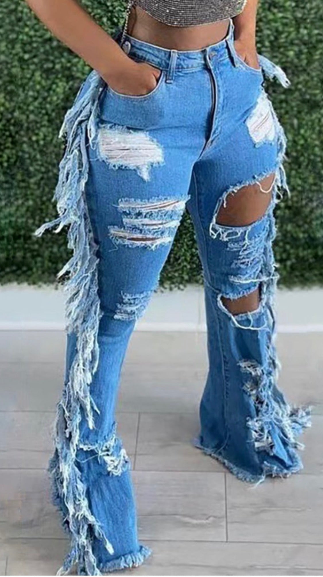 "Bad Girl" Fringe Jeans